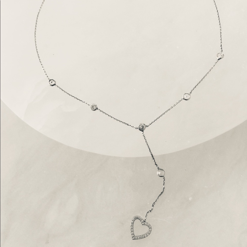 Anthropologie hearth silver tone necklace